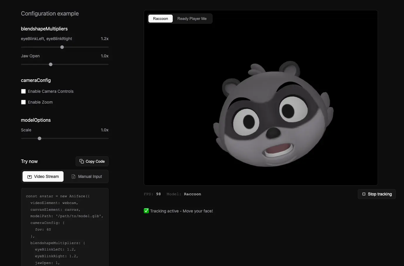 Aniface screenshot